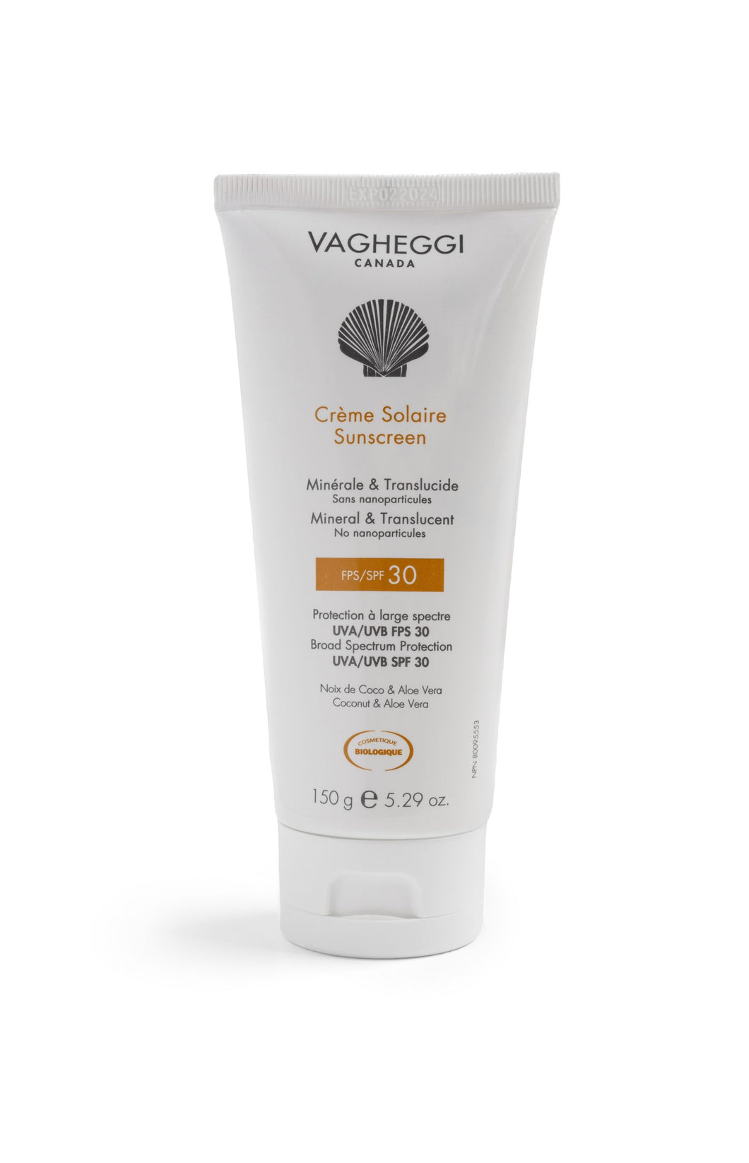 Vagheggi Organic Certified Mineral Sunscreen SPF 30