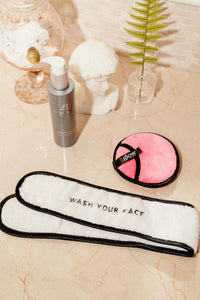 Glow Skincare "Wash Your Face" Headband + Washcloth